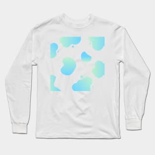 Blue Paint Splatter Pattern Long Sleeve T-Shirt